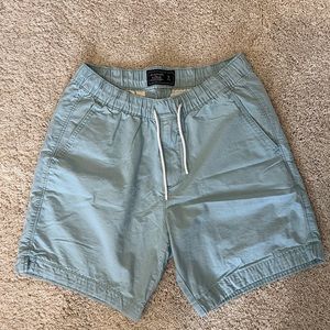 Abercrombie & Fitch Mens Light Blue Drawstring Chino Pull-on Shorts Size Small